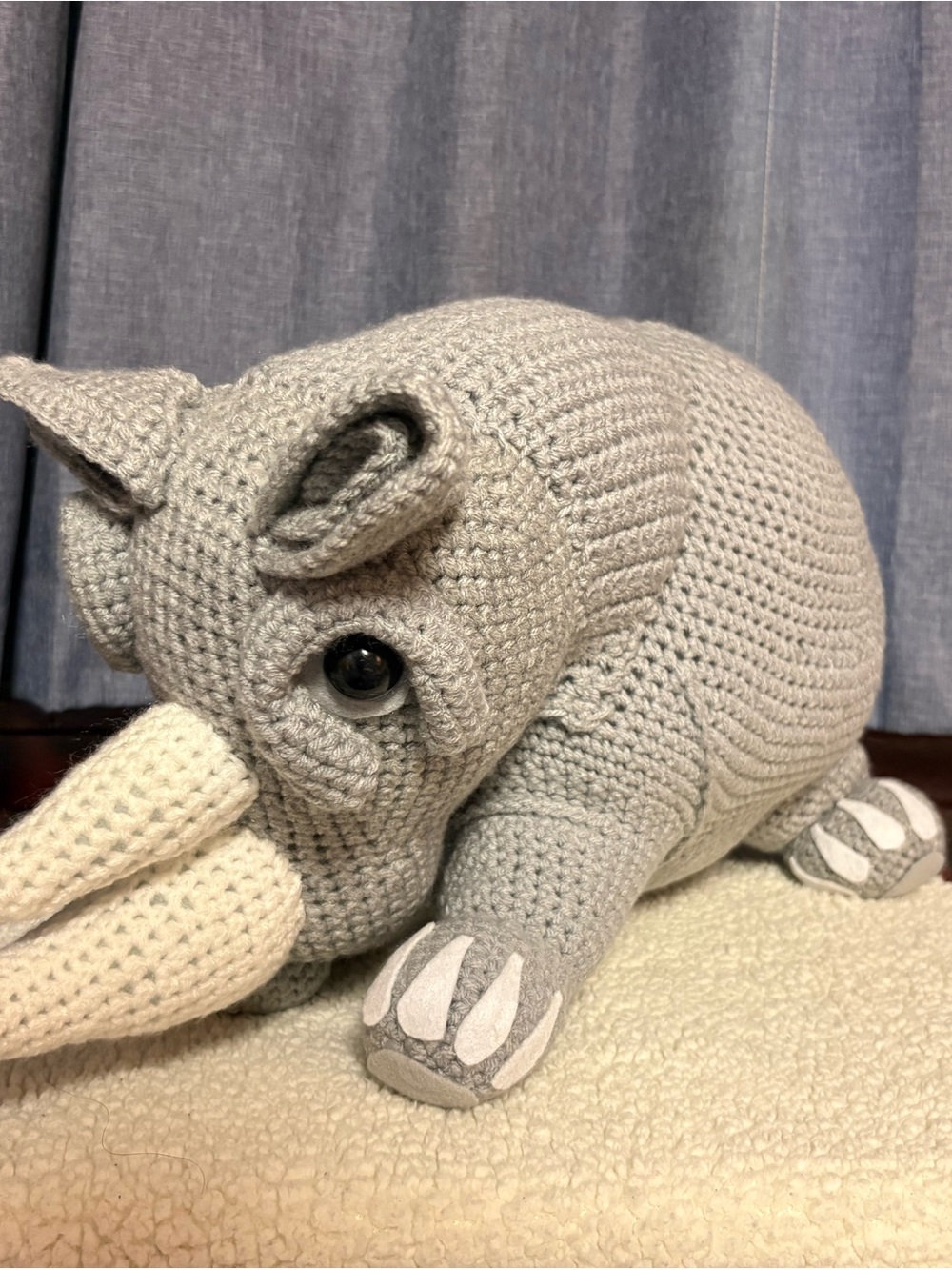 ‘Rodney Rhino’ - Handmade Gray Crochet Rhinoceros Plush
